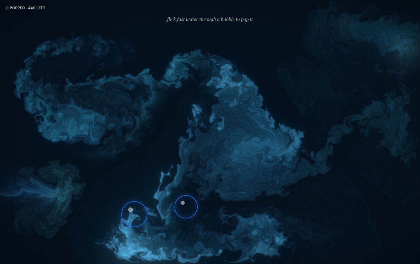 Bubble pop game, rings floating over the water