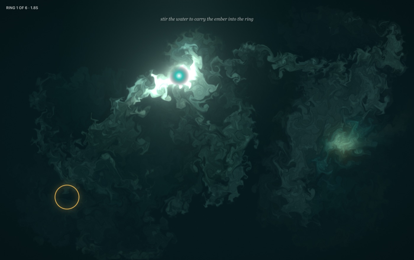 Ember run game, guiding the ember into a ring